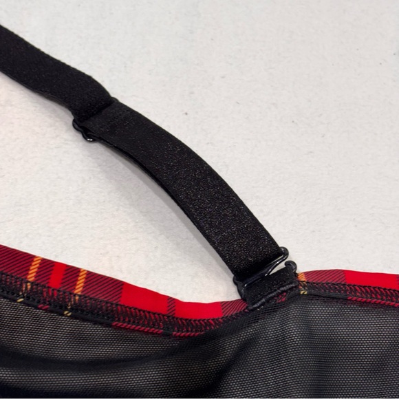 NWT Torrid XO Plunge Push-Up Wire Bra Noelle Plaid Lace Black Red Sz 46C Sexy - Picture 7 of 13